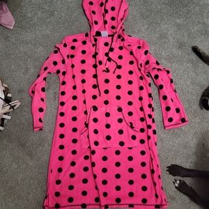 Hooded Polka Dot Nightgown, Pink